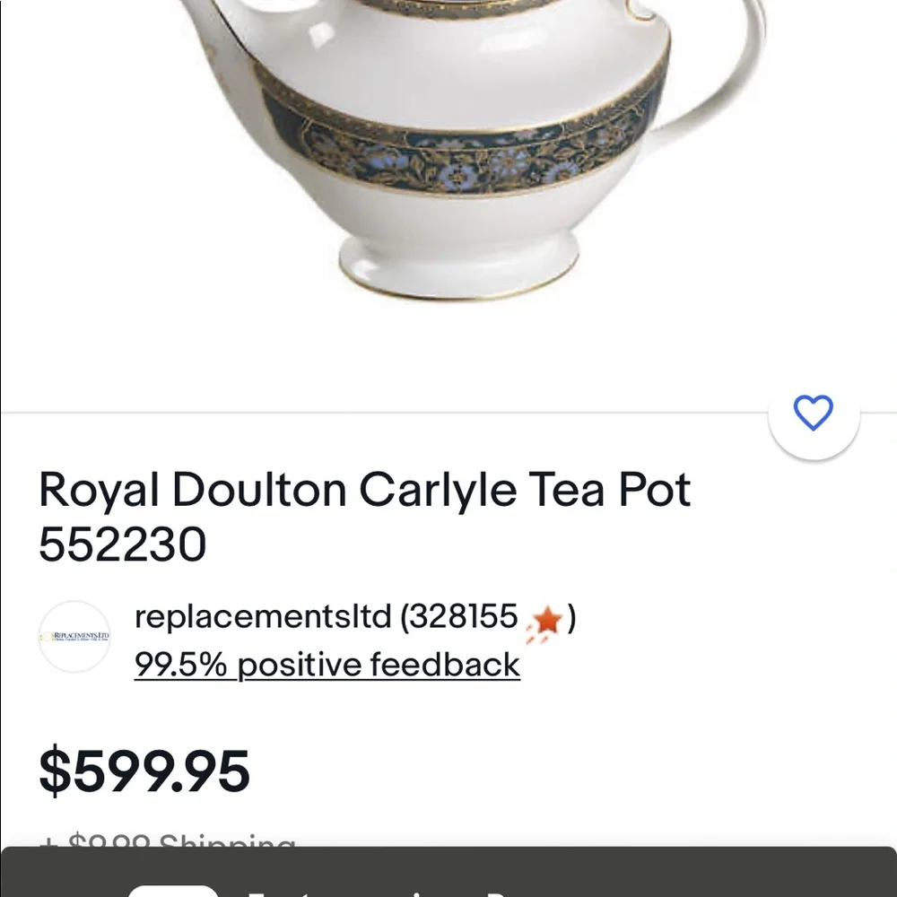 Royal Doulton Carlyle Teapot, Creamer And Covered Sugar Bowl